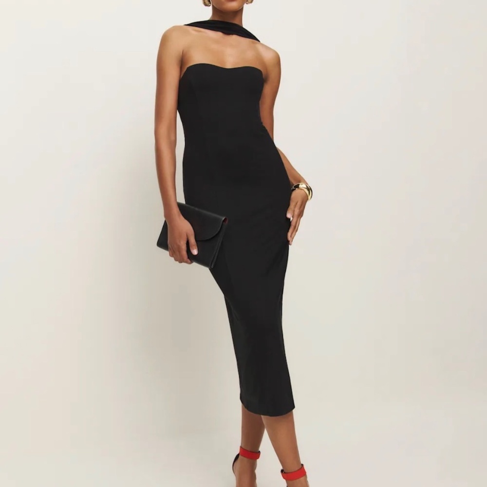 Reformation Royal Knit Dress Black - Size M - Picture 3 of 4